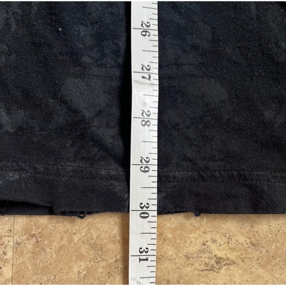 Affliction Mens T Shirt Black Fleur De Lis Embroidered L Graphic Y2K Distressed - Picture 6 of 8